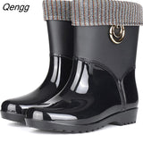 Niulatu Women Short Tube Rain Shoes Adult Water Boots Anti-skid Water Shoes Jelly Rubber Shoes Rain Boots rtg5 DJSE