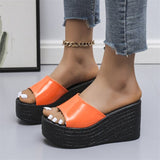 Niulatu slippers women's summer sponge cake platform sandals all-match seaside beach shoes fashion high-heeled flip flops DJSE