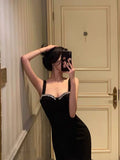 Niulatu Sheath Straps Black Satin Prom Dresses With Beads Birthday Dress SD569