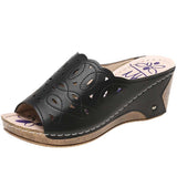 Niulatu Women Shoes Sandals Fish Mouth Wedges Sandals Open Toes Hollow Out Women's Shoes Slip On Women Shoe Female Footwear DJSE