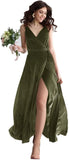 Niulatu V Neck Bridesmaid Dress Long Women's Prom Formal Party Gown with HZ1007