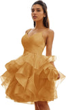 Niulatu Women's Puffy Ruffle Short Homecoming Dress Tull Tutu Prom Dress V Neck Formal Party HZ1007