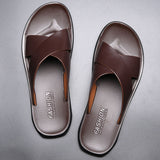 Niulatu Men Sandals Leather New 2025 Fashion Vintage Men Shoes High Quality Soft Comfort Casual Flats Beach Male Slippers DJSE
