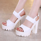 Niulatu 32-43 Block Heel Platform Sandals Summer 2025 Elegant High Heels Sandals Women Soft Leather Shoes for Office Model DJSE