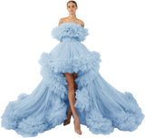 Niulatu Tulle Robe for Maternity Photoshoot Sheer Off Shoulder Maternity Robe Pregnant Baby Shower Prom HZ1007