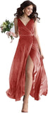 Niulatu V Neck Bridesmaid Dress Long Women's Prom Formal Party Gown with HZ1007
