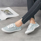 Niulatu Canvas Vulcanize Sneakers Casual Flat Heel Soft Fabric Slip on Lazy Handmade Sewing Lightweight Leisure Street Shoes Girl DJSE
