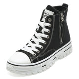 Niulatu Spring New Style Women Casual Shoes Platform Sneakers PU Leather Shoes Woman High Top White Shoes Tenis Feminino DJSE