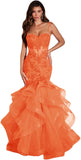 Niulatu Women's Lace Applique Tulle Prom Dresses Long Mermaid Ruffles Sparkly Formal Evening Party HZ1007