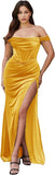 Niulatu Women's Velvet Slit Mermaid Prom Dress Long Off Shoulder Bridesmaid Dress Strapless Party HZ1007
