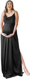 Niulatu Strap Maternity Bridesmaid Dress for Photoshoot Long Satin Leg Split Pregnant Prom Party HZ1007