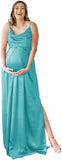 Niulatu Strap Maternity Bridesmaid Dress for Photoshoot Long Satin Leg Split Pregnant Prom Party HZ1007