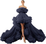 Niulatu Tulle Robe for Maternity Photoshoot Sheer Off Shoulder Maternity Robe Pregnant Baby Shower Prom HZ1007
