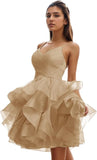 Niulatu Women's Puffy Ruffle Short Homecoming Dress Tull Tutu Prom Dress V Neck Formal Party HZ1007