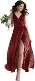 Niulatu V Neck Bridesmaid Dress Long Women's Prom Formal Party Gown with HZ1007