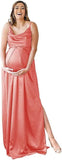 Niulatu Strap Maternity Bridesmaid Dress for Photoshoot Long Satin Leg Split Pregnant Prom Party HZ1007