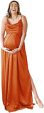 Niulatu Strap Maternity Bridesmaid Dress for Photoshoot Long Satin Leg Split Pregnant Prom Party HZ1007