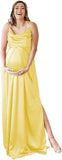 Niulatu Strap Maternity Bridesmaid Dress for Photoshoot Long Satin Leg Split Pregnant Prom Party HZ1007