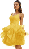 Niulatu Women's Puffy Ruffle Short Homecoming Dress Tull Tutu Prom Dress V Neck Formal Party HZ1007