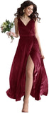 Niulatu V Neck Bridesmaid Dress Long Women's Prom Formal Party Gown with HZ1007