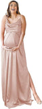 Niulatu Strap Maternity Bridesmaid Dress for Photoshoot Long Satin Leg Split Pregnant Prom Party HZ1007