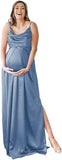 Niulatu Strap Maternity Bridesmaid Dress for Photoshoot Long Satin Leg Split Pregnant Prom Party HZ1007