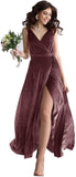 Niulatu V Neck Bridesmaid Dress Long Women's Prom Formal Party Gown with HZ1007