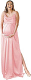 Niulatu Strap Maternity Bridesmaid Dress for Photoshoot Long Satin Leg Split Pregnant Prom Party HZ1007