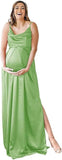 Niulatu Strap Maternity Bridesmaid Dress for Photoshoot Long Satin Leg Split Pregnant Prom Party HZ1007
