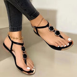 Niulatu 2025 New Summer Sandals Fashion Casual Beach Shoes Outdoor Flip Flop Sandals Metal Decoration Ladies Flat Shoes DJSE