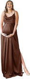 Niulatu Strap Maternity Bridesmaid Dress for Photoshoot Long Satin Leg Split Pregnant Prom Party HZ1007