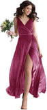 Niulatu V Neck Bridesmaid Dress Long Women's Prom Formal Party Gown with HZ1007