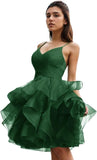 Niulatu Women's Puffy Ruffle Short Homecoming Dress Tull Tutu Prom Dress V Neck Formal Party HZ1007