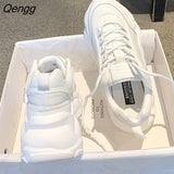 Niulatu Spring Summer Women's Breathable Mesh Sneakers with Increased Laces Feetsmall Casual Shoesthick Bottom Breathable PU DJSE