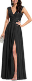 Niulatu Appliques Bridesmaid Dress Long V Neck Beaded Wedding Guest Gown with HZ1007