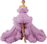 Niulatu Tulle Robe for Maternity Photoshoot Sheer Off Shoulder Maternity Robe Pregnant Baby Shower Prom HZ1007