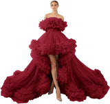 Niulatu Tulle Robe for Maternity Photoshoot Sheer Off Shoulder Maternity Robe Pregnant Baby Shower Prom HZ1007