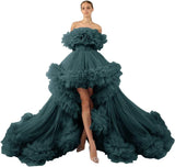 Niulatu Tulle Robe for Maternity Photoshoot Sheer Off Shoulder Maternity Robe Pregnant Baby Shower Prom HZ1007
