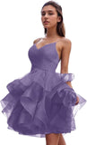 Niulatu Women's Puffy Ruffle Short Homecoming Dress Tull Tutu Prom Dress V Neck Formal Party HZ1007