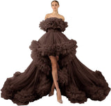 Niulatu Tulle Robe for Maternity Photoshoot Sheer Off Shoulder Maternity Robe Pregnant Baby Shower Prom HZ1007