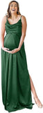 Niulatu Strap Maternity Bridesmaid Dress for Photoshoot Long Satin Leg Split Pregnant Prom Party HZ1007