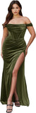 Niulatu Women's Velvet Slit Mermaid Prom Dress Long Off Shoulder Bridesmaid Dress Strapless Party HZ1007