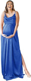 Niulatu Strap Maternity Bridesmaid Dress for Photoshoot Long Satin Leg Split Pregnant Prom Party HZ1007