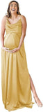 Niulatu Strap Maternity Bridesmaid Dress for Photoshoot Long Satin Leg Split Pregnant Prom Party HZ1007