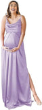 Niulatu Strap Maternity Bridesmaid Dress for Photoshoot Long Satin Leg Split Pregnant Prom Party HZ1007
