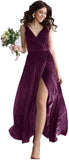 Niulatu V Neck Bridesmaid Dress Long Women's Prom Formal Party Gown with HZ1007