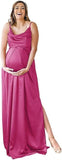 Niulatu Strap Maternity Bridesmaid Dress for Photoshoot Long Satin Leg Split Pregnant Prom Party HZ1007