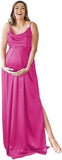 Niulatu Strap Maternity Bridesmaid Dress for Photoshoot Long Satin Leg Split Pregnant Prom Party HZ1007