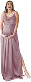 Niulatu Strap Maternity Bridesmaid Dress for Photoshoot Long Satin Leg Split Pregnant Prom Party HZ1007
