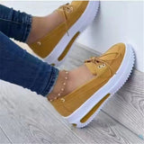 Niulatu New Thick-soled Women's Sports Shoes Fashion Casual Comfortable Slip-on Flat Shoes Women's Heightening Vulcanized Shoes DJSE